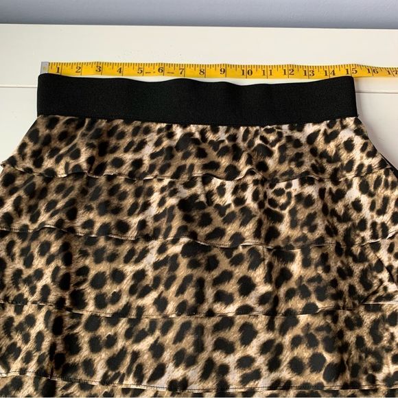 Alfani Classy Animal Ruffle Layered Tiered Cheetah Mini Skirt - Picture 10 of 12